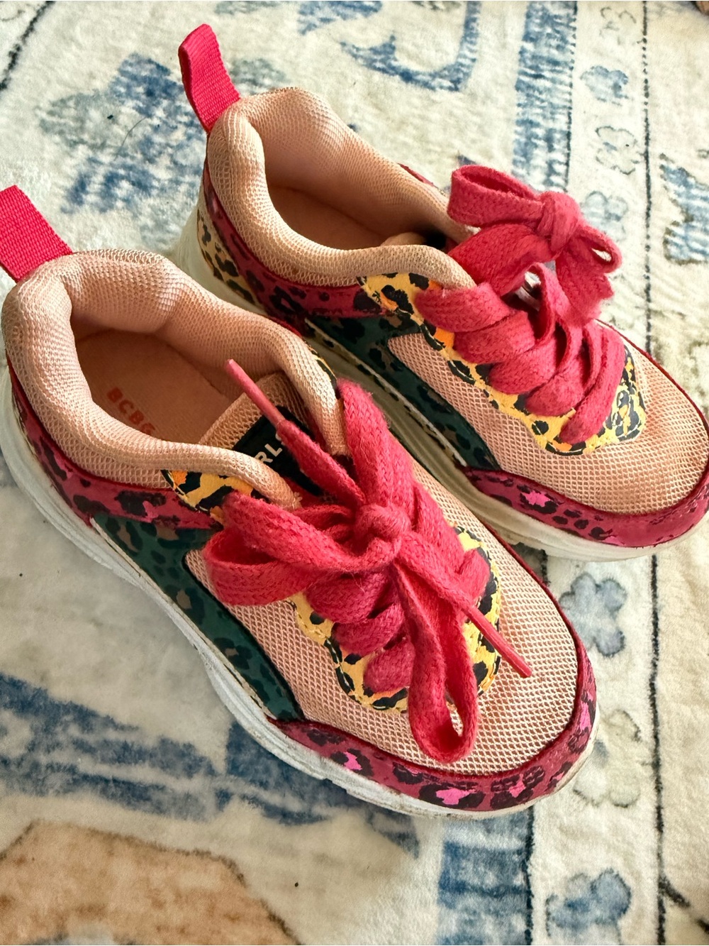 BCBGirls Pink Leopard & Multi-Accent Kids Sneakers